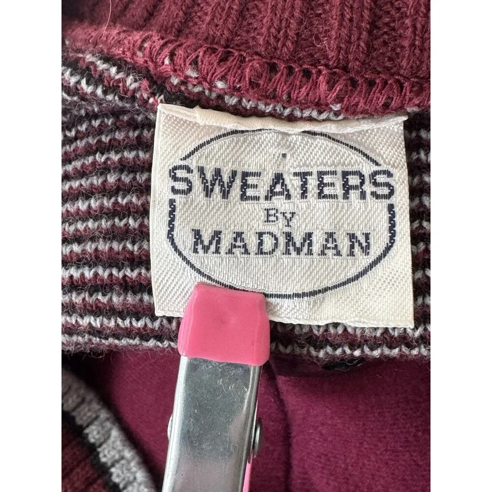 Vintage Madman Longhorn Steer Western Sweater USA Ranch Cowboy Size Large